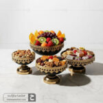 سرویس پذیرایی ونیز گلدار چهار تکه مشکی