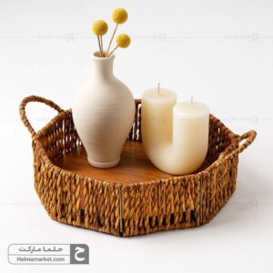 سبد ۸ ضلعی حصیری