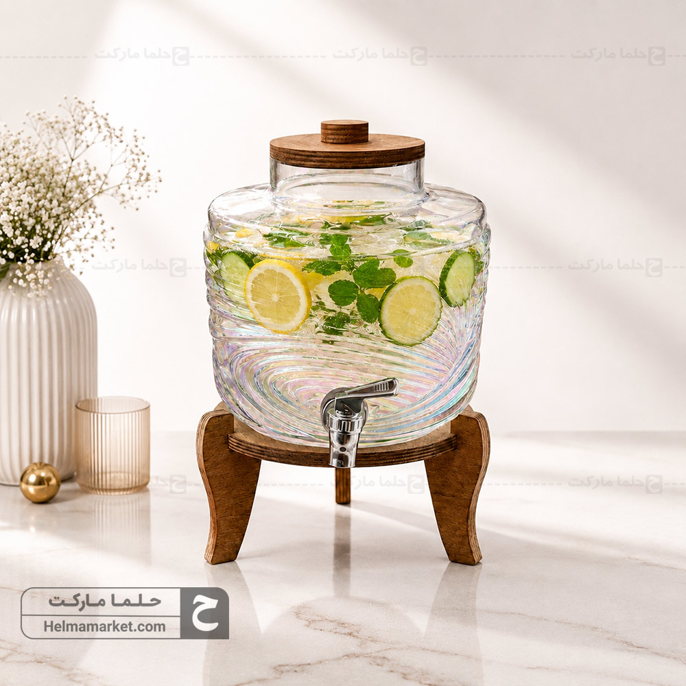 کلمن شیشه ای پیچک کد 3 شیشه هفت رنگ