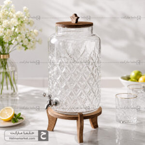 کلمن شیشه ای پایه چوبی آلیس