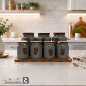 پاسماوری ۷ پارچه شیشه‌ای رنگ طوسی