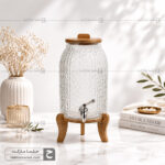 کلمن شیشه ای پایه چوبی زبرا
